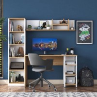 Masa de birou Rani HA125 Walnut White