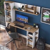 Masa de birou Rani HA125 Walnut White imaginea #4 — magazin online Desire.md