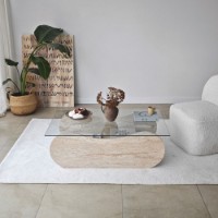 Măsuţă cafea Hanah Home Brise Travertine Transparent imaginea #3 — magazin online Desire.md