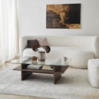 Журнальный столик Hanah Home Saga Rectangle Walnut Transparent
