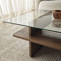 Журнальный столик Hanah Home Saga Rectangle Walnut Transparent фото №9 — интернет-магазин Desire.md