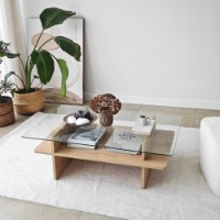Журнальный столик Hanah Home Saga Rectangle Sapphire Transparent фото №4 — интернет-магазин Desire.md