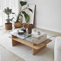 Журнальный столик Hanah Home Saga Rectangle Sapphire Transparent фото №5 — интернет-магазин Desire.md