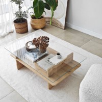 Журнальный столик Hanah Home Saga Rectangle Sapphire Transparent фото №6 — интернет-магазин Desire.md