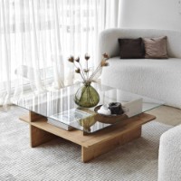 Журнальный столик Hanah Home Saga Square Sapphire Transparent фото №6 — интернет-магазин Desire.md