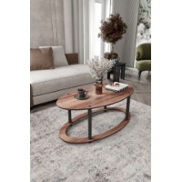 Măsuţă cafea Hanah Home Hole Ellipse Walnut imaginea #1 — magazin online Desire.md