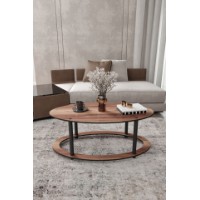 Măsuţă cafea Hanah Home Hole Ellipse Walnut imaginea #2 — magazin online Desire.md