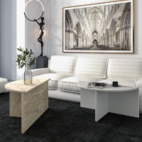 Măsuţă cafea Hanah Home Dolunay Grey Travertine imaginea #2 — magazin online Desire.md