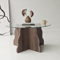 Măsuţă cafea Hanah Home Butterfly Walnut Transparent