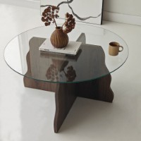 Măsuţă cafea Hanah Home Butterfly Walnut Transparent imaginea #3 — magazin online Desire.md