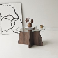 Măsuţă cafea Hanah Home Butterfly Walnut Transparent imaginea #4 — magazin online Desire.md