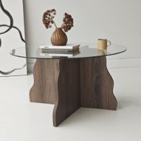 Măsuţă cafea Hanah Home Butterfly Walnut Transparent imaginea #5 — magazin online Desire.md