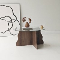 Măsuţă cafea Hanah Home Butterfly Walnut Transparent imaginea #6 — magazin online Desire.md