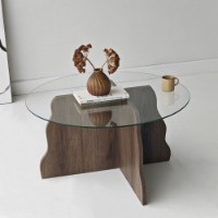 Măsuţă cafea Hanah Home Butterfly Walnut Transparent imaginea #7 — magazin online Desire.md