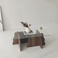 Măsuţă cafea Hanah Home Canyon Walnut Transparent imaginea #2 — magazin online Desire.md
