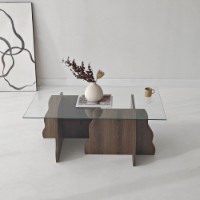Măsuţă cafea Hanah Home Canyon Walnut Transparent imaginea #4 — magazin online Desire.md