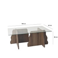 Măsuţă cafea Hanah Home Canyon Walnut Transparent imaginea #10 — magazin online Desire.md