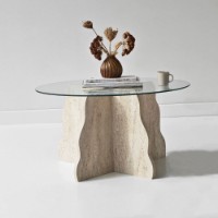 Măsuţă cafea Hanah Home Butterfly Travertine Transparent imaginea #1 — magazin online Desire.md