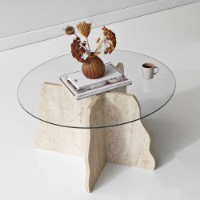 Măsuţă cafea Hanah Home Butterfly Travertine Transparent imaginea #2 — magazin online Desire.md
