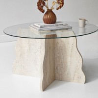 Măsuţă cafea Hanah Home Butterfly Travertine Transparent imaginea #3 — magazin online Desire.md