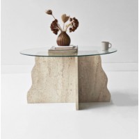 Măsuţă cafea Hanah Home Butterfly Travertine Transparent imaginea #4 — magazin online Desire.md