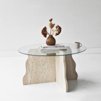 Măsuţă cafea Hanah Home Butterfly Travertine Transparent imaginea #5 — magazin online Desire.md