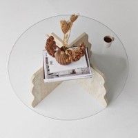 Măsuţă cafea Hanah Home Butterfly Travertine Transparent imaginea #6 — magazin online Desire.md