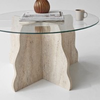 Măsuţă cafea Hanah Home Butterfly Travertine Transparent imaginea #7 — magazin online Desire.md