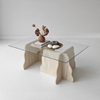 Măsuţă cafea Hanah Home Canyon Travertine Transparent