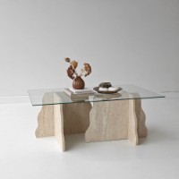 Măsuţă cafea Hanah Home Canyon Travertine Transparent imaginea #5 — magazin online Desire.md