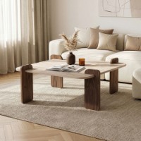 Журнальный столик Hanah Home Marais Travertine Venezia Walnut