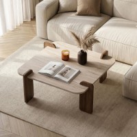 Журнальный столик Hanah Home Marais Travertine Venezia Walnut фото №2 — интернет-магазин Desire.md