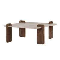 Журнальный столик Hanah Home Marais Travertine Venezia Walnut фото №3 — интернет-магазин Desire.md