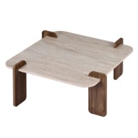Журнальный столик Hanah Home Marais Travertine Venezia Walnut фото №4 — интернет-магазин Desire.md