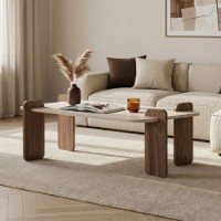 Журнальный столик Hanah Home Renard Travertine Venezia Walnut фото №2 — интернет-магазин Desire.md