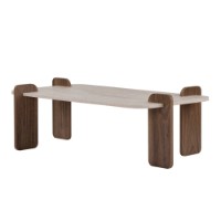Журнальный столик Hanah Home Renard Travertine Venezia Walnut фото №4 — интернет-магазин Desire.md