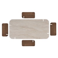 Журнальный столик Hanah Home Renard Travertine Venezia Walnut фото №6 — интернет-магазин Desire.md