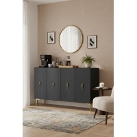 Dulăpior Hanah Home Salkim 120 Anthracite Gold imaginea #3 — magazin online Desire.md