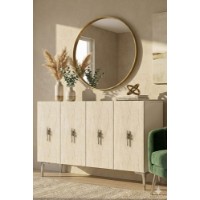 Dulăpior Hanah Home Salkim 120 White Travertine Silver