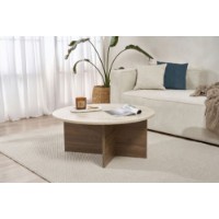 Журнальный столик Hanah Home Soleil Travertine Venezia Walnut фото №2 — интернет-магазин Desire.md