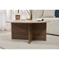 Журнальный столик Hanah Home Soleil Travertine Venezia Walnut фото №4 — интернет-магазин Desire.md