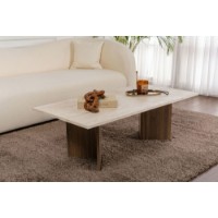 Măsuţă cafea Hanah Home Sabin Travertine Venezia Walnut