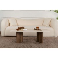 Măsuţă cafea Hanah Home Sabin Travertine Venezia Walnut imaginea #2 — magazin online Desire.md