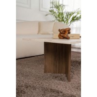 Măsuţă cafea Hanah Home Sabin Travertine Venezia Walnut imaginea #4 — magazin online Desire.md