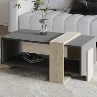 Журнальный столик Hanah Home Meleni Travertine Anthracite фото №3 — интернет-магазин Desire.md
