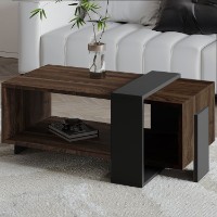 Журнальный столик Hanah Home Meleni Walnut Anthracite фото №3 — интернет-магазин Desire.md