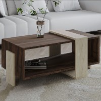 Журнальный столик Hanah Home Meleni Travertine Walnut