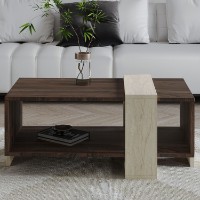 Журнальный столик Hanah Home Meleni Travertine Walnut фото №2 — интернет-магазин Desire.md