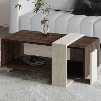 Журнальный столик Hanah Home Meleni Travertine Walnut фото №3 — интернет-магазин Desire.md