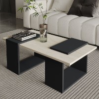 Журнальный столик Hanah Home Matris Travertine Anthracite